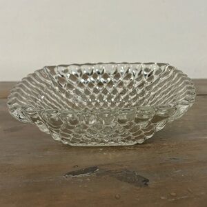 Vintage Anchor Hocking Clear Square Hobnail Trinket Dish